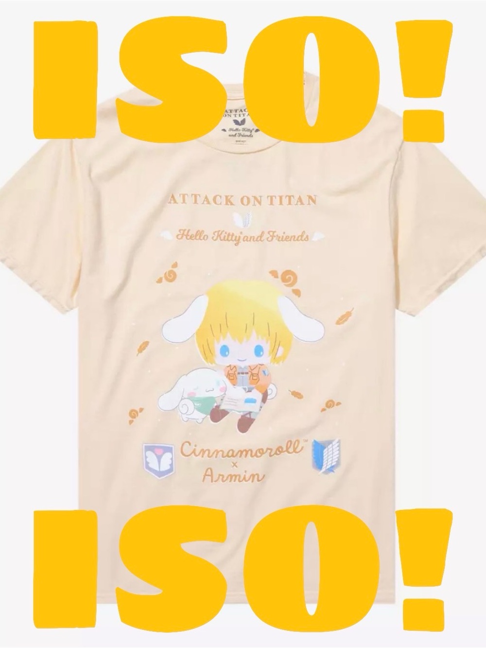 Attack on Titan x Cinnamoroll Armin Kids Graphic Tee - Cream